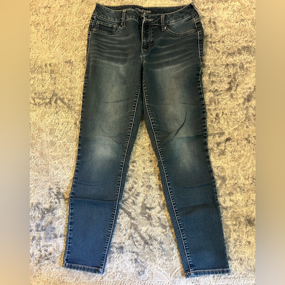 Maurices Blue Skinny Jeans with Gradient Wash
